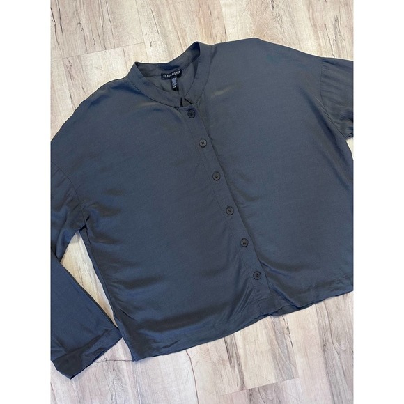 Eileen Fisher grey button blouse blazer - Picture 2 of 7